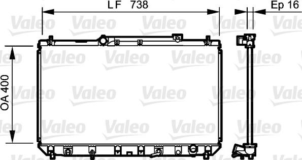 Valeo 734489 - Радиатор, охлаждение двигателя autospares.lv