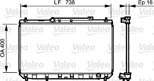 Valeo 734488 - Радиатор, охлаждение двигателя autospares.lv