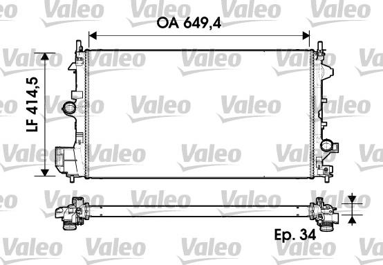 Valeo 734339 - Радиатор, охлаждение двигателя autospares.lv