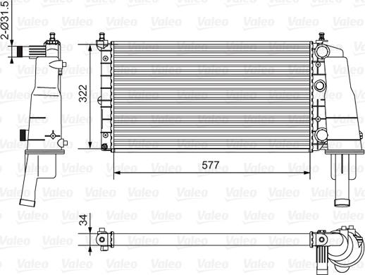 Valeo 734236 - Радиатор, охлаждение двигателя autospares.lv