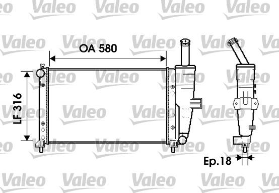 Valeo 734225 - Радиатор, охлаждение двигателя autospares.lv