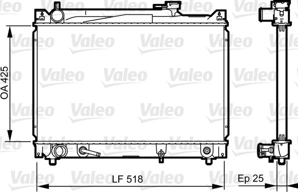 Valeo 735405 - Радиатор, охлаждение двигателя autospares.lv