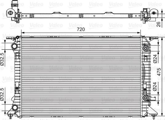 Valeo 735472 - Радиатор, охлаждение двигателя autospares.lv