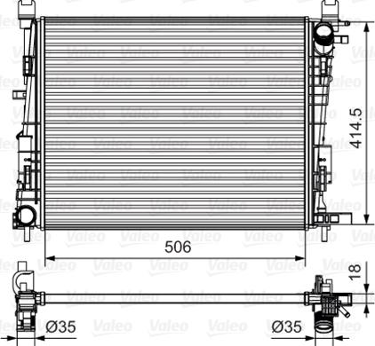 Valeo 735634 - Радиатор, охлаждение двигателя autospares.lv