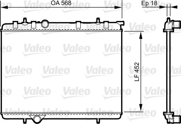 Valeo 735090 - Радиатор, охлаждение двигателя autospares.lv