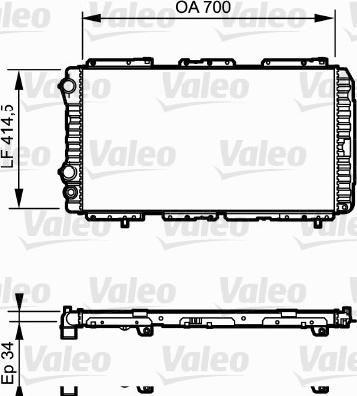 Valeo 730995 - Радиатор, охлаждение двигателя autospares.lv