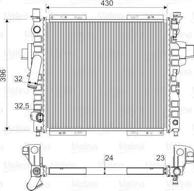 Valeo 730969 - Радиатор, охлаждение двигателя autospares.lv