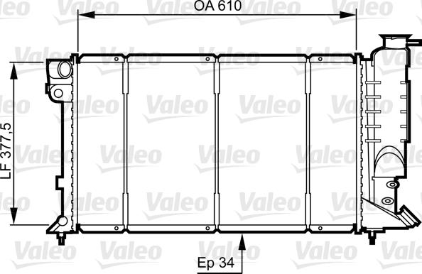 Valeo 730507 - Радиатор, охлаждение двигателя autospares.lv