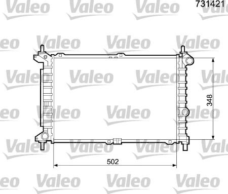 Valeo 731421 - Радиатор, охлаждение двигателя autospares.lv