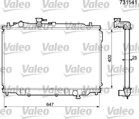 Valeo 731141 - Радиатор, охлаждение двигателя autospares.lv