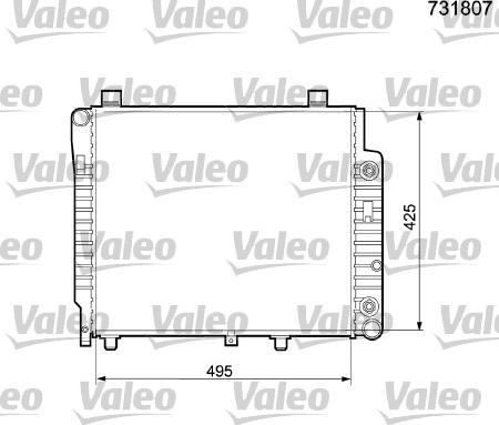 Valeo 731807 - Радиатор, охлаждение двигателя autospares.lv