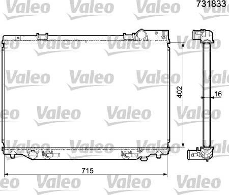 Valeo 731833 - Радиатор, охлаждение двигателя autospares.lv