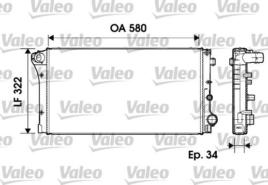 Valeo 732954 - Радиатор, охлаждение двигателя autospares.lv