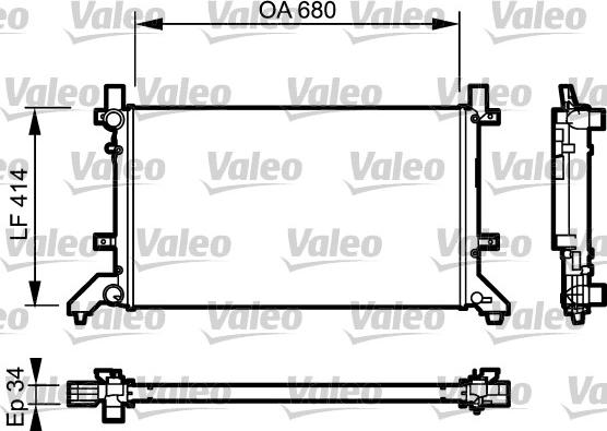 Valeo 732952 - Радиатор, охлаждение двигателя autospares.lv