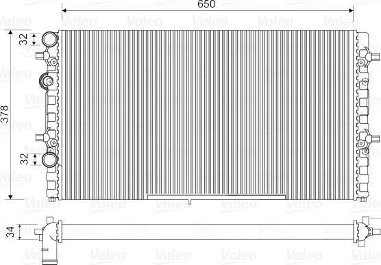 Valeo 732493 - Радиатор, охлаждение двигателя autospares.lv