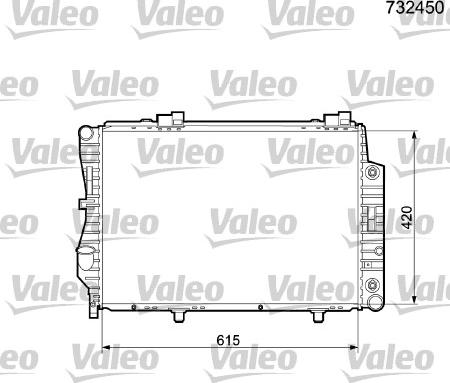 Valeo 732450 - Радиатор, охлаждение двигателя autospares.lv