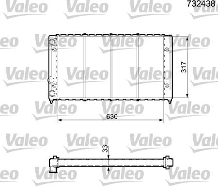 Valeo 732438 - Радиатор, охлаждение двигателя autospares.lv