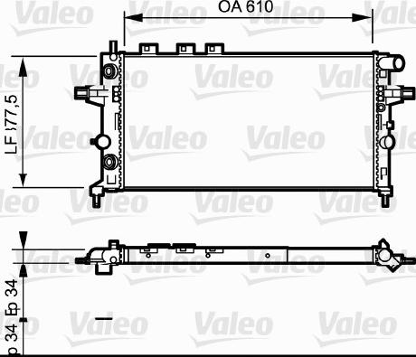 Valeo 732548 - Радиатор, охлаждение двигателя autospares.lv