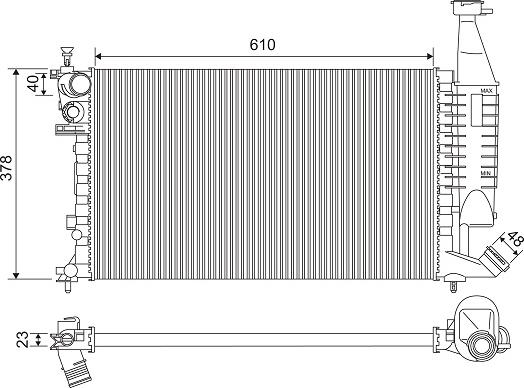 Valeo 732563 - Радиатор, охлаждение двигателя autospares.lv