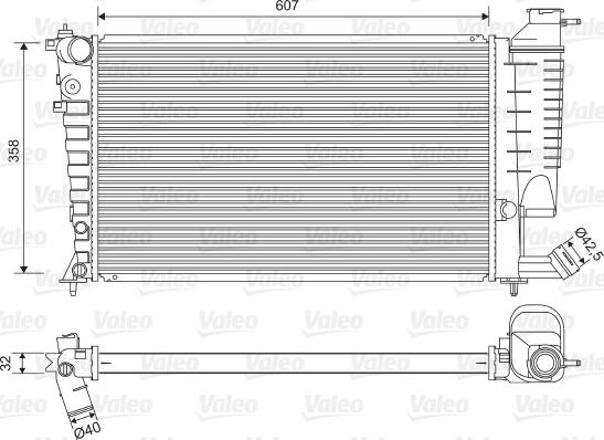 Valeo 732520 - Радиатор, охлаждение двигателя autospares.lv