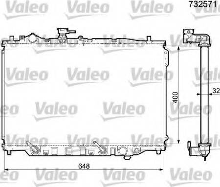 Valeo 732571 - Радиатор, охлаждение двигателя autospares.lv