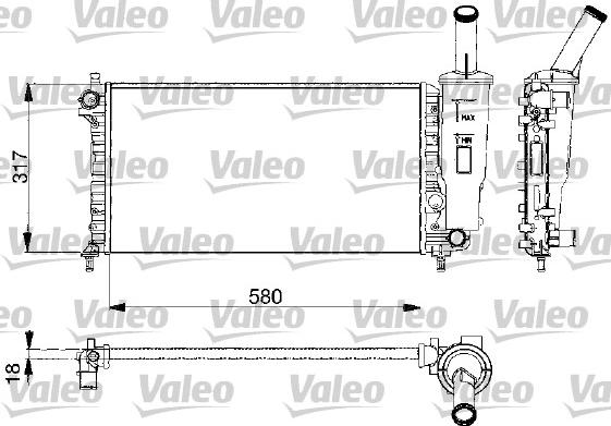 Valeo 732578 - Радиатор, охлаждение двигателя autospares.lv