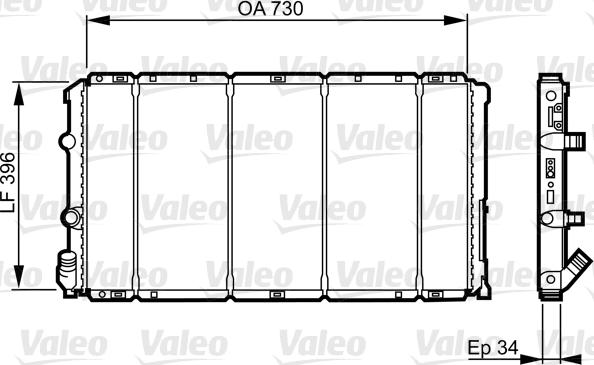 Valeo 732050 - Радиатор, охлаждение двигателя autospares.lv