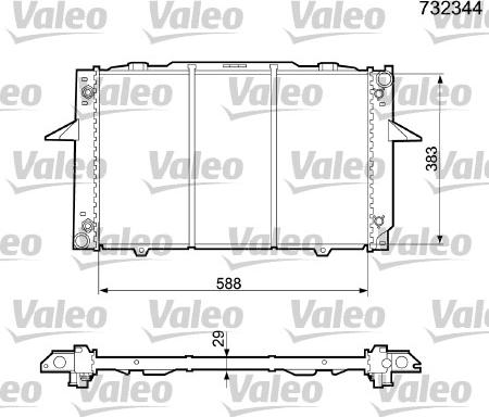 Valeo 732344 - Радиатор, охлаждение двигателя autospares.lv