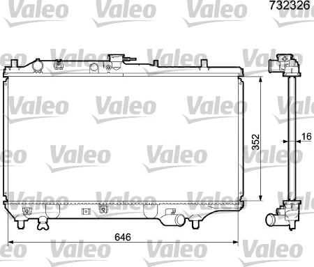 Valeo 732326 - Радиатор, охлаждение двигателя autospares.lv