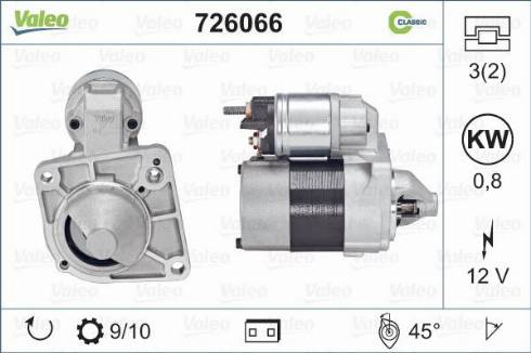 Valeo 726066 - Стартер autospares.lv