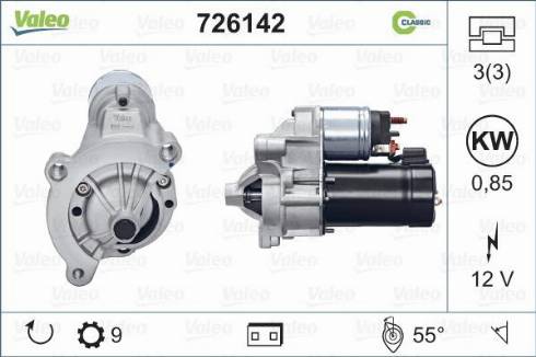 Valeo 726142 - Стартер autospares.lv