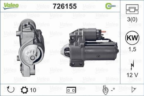 Valeo 726155 - Стартер autospares.lv