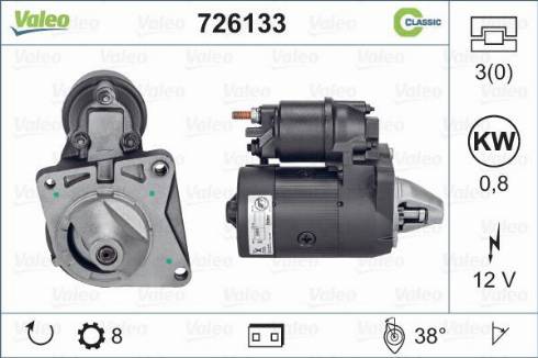 Valeo 726133 - Стартер autospares.lv