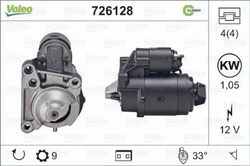 Valeo 726128 - Стартер autospares.lv