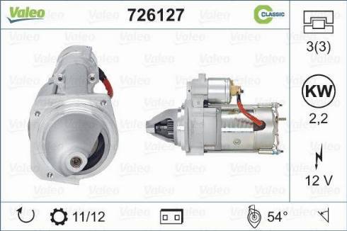 Valeo 726127 - Стартер autospares.lv