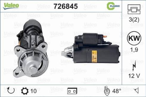 Valeo 726845 - Стартер autospares.lv