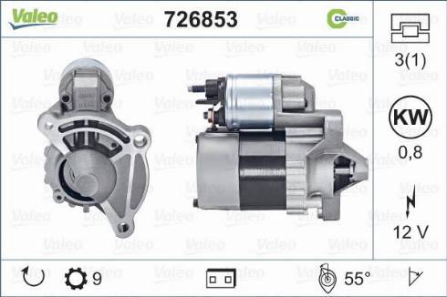 Valeo 726853 - Стартер autospares.lv