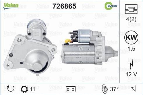 Valeo 726865 - Стартер autospares.lv