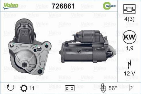 Valeo 726861 - Стартер autospares.lv