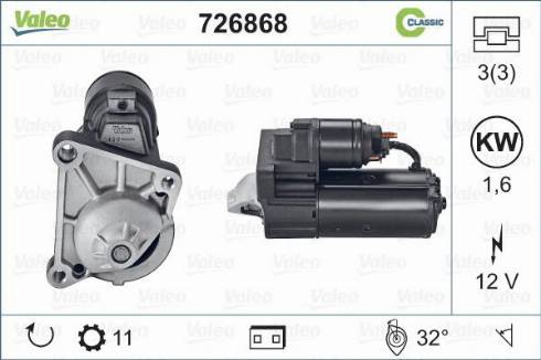 Valeo 726868 - Стартер autospares.lv