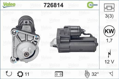 Valeo 726814 - Стартер autospares.lv