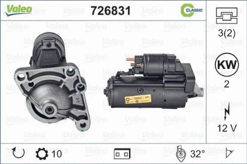 Valeo 726831 - Стартер autospares.lv