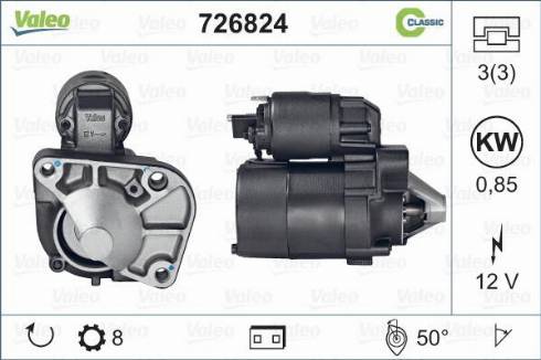 Valeo 726824 - Стартер autospares.lv