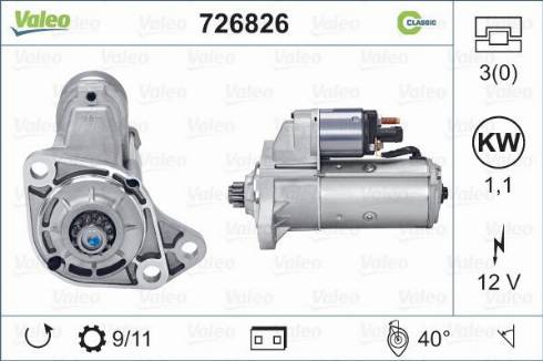 Valeo 726826 - Стартер autospares.lv