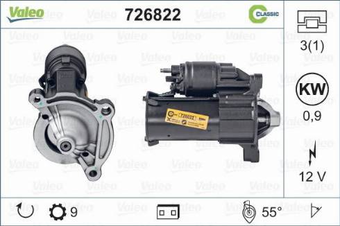 Valeo 726822 - Стартер autospares.lv