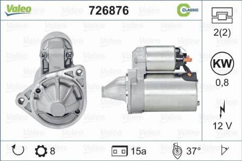 Valeo 726876 - Стартер autospares.lv