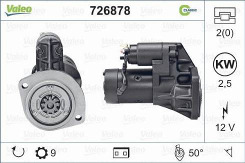 Valeo 726878 - Стартер autospares.lv