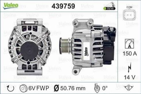 Valeo FG15T044 - Генератор autospares.lv