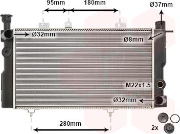 Van Wezel 40002096 - Радиатор, охлаждение двигателя autospares.lv