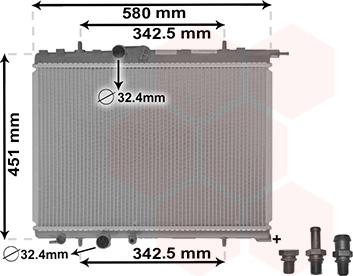 Van Wezel 40002001 - Радиатор, охлаждение двигателя autospares.lv